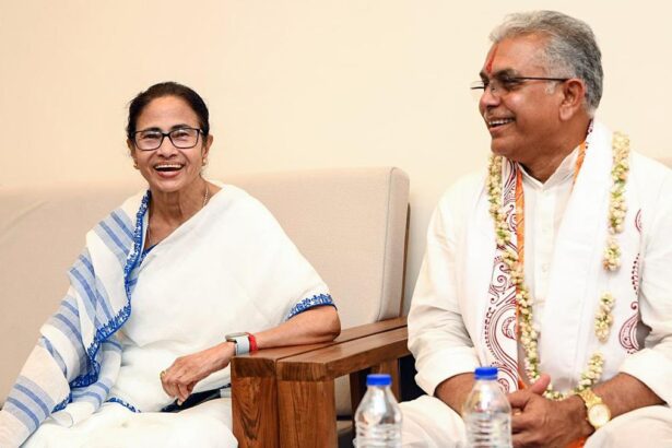 দিল্লিতে শিবপ্রকাশের সঙ্গে সাক্ষাৎ শেষে সাংবাদিকদের মুখোমুখি দিলীপ ঘোষ, মুখে মমতা বন্দ্যোপাধ্যায়ের প্রশংসা