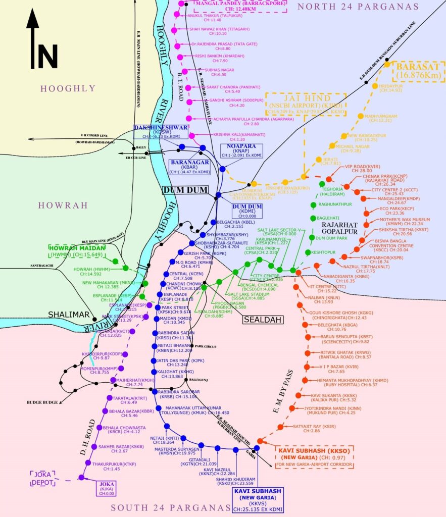Kolkata Metro Route Map